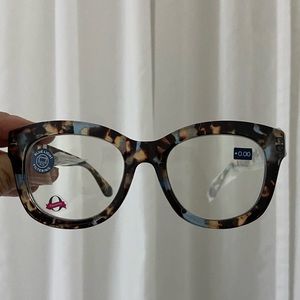 Peepers Center Stage Blue Quartz Tortoise NWT Blue Light Glasses +0.00